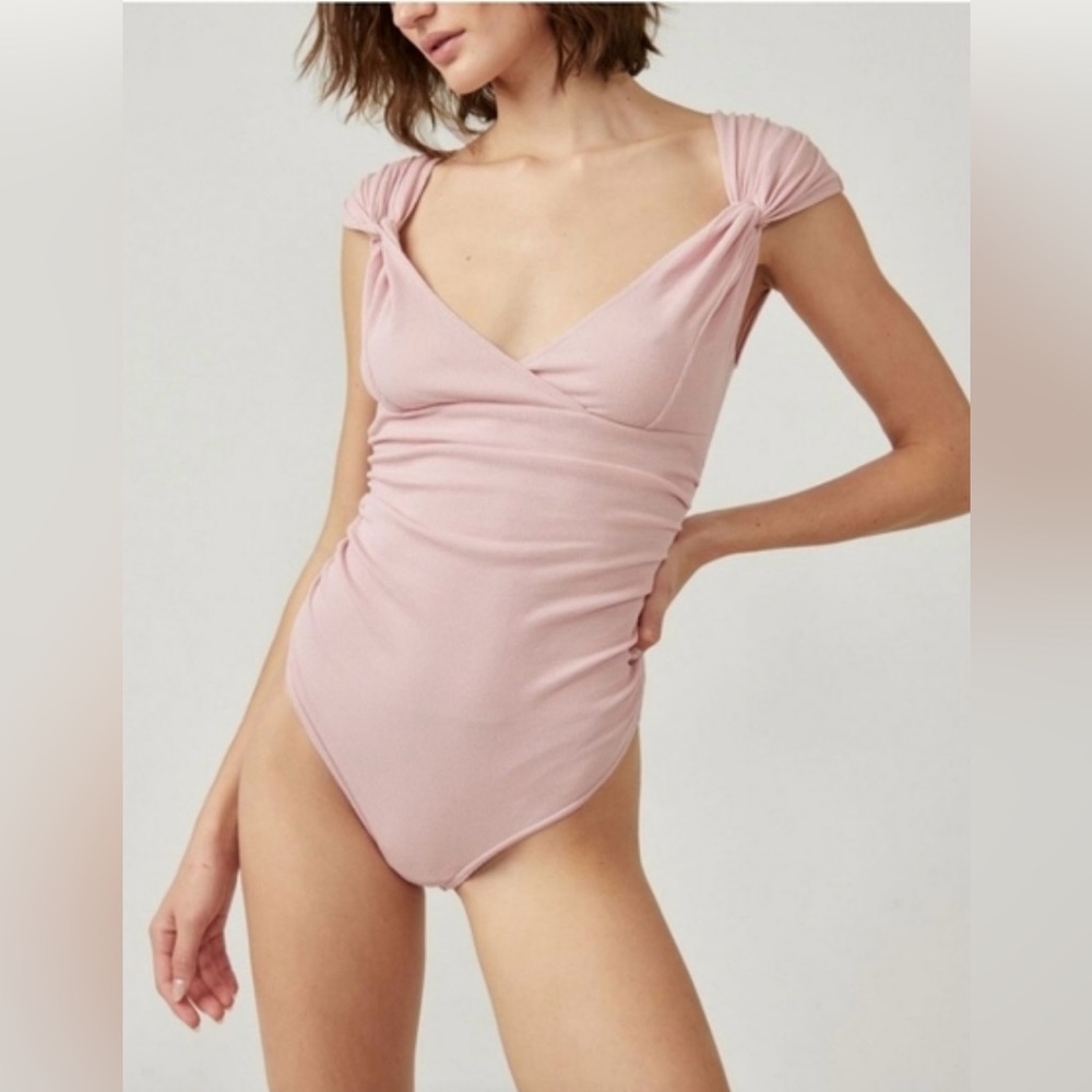 Free People Another Love Bodysuit- Silver Pink NWT